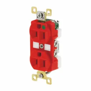 GRAINGER BRY8200RED Receptacle, Duplex, 5-15R, 15 A, 125V AC, Red, 2 Poles, Screw Terminals | CQ2EXG 52HD43