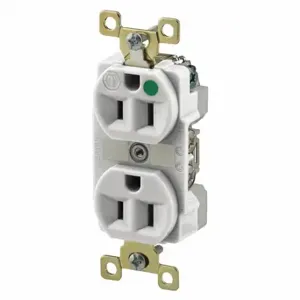 GRAINGER BRY8200WL Receptacle, Duplex, 5-15R, 15 A, 125V AC, White, 2 Poles, Screw Terminals | CQ2EXN 52HD47