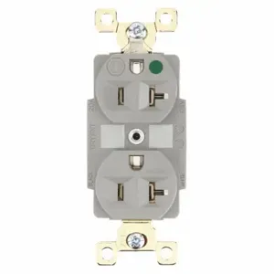 GRAINGER BRY8300GRY Receptacle, Duplex, 5-20R, 20 A, 125V AC, Gray, 2 Poles, Screw Terminals | CQ2EXZ 52HD49