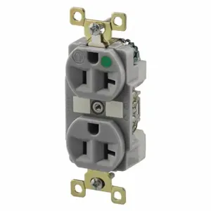 GRAINGER BRY8300GRYL Receptacle, Duplex, 5-20R, 20 A, 125V AC, Gray, 2 Poles, Screw Terminals | CQ2EYA 52HD50