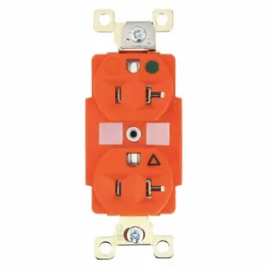 GRAINGER BRY8300IG Receptacle, Duplex, 5-20R, 20 A, 125V AC, Orange, 2 Poles, Screw Terminals | CQ2EYL 49YZ10