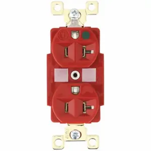 GRAINGER BRY8300RED Receptacle, Duplex, 5-20R, 20 A, 125V AC, Red, 2 Poles, Screw Terminals | CQ2EZT 52JL81