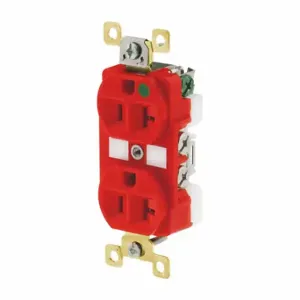 GRAINGER BRY8300REDL Receptacle, Duplex, 5-20R, 20 A, 125V AC, Red, 2 Poles, Screw Terminals | CQ2EYQ 49YZ11