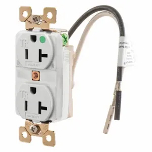 GRAINGER BRY8300WTR Receptacle, Duplex, 5-20R, 20 A, 125V AC, White, 2 Poles, Screw Terminals | CQ2EYY 437L58