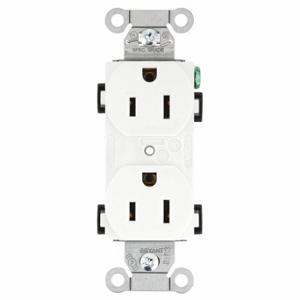 GRAINGER BRYCBR15W Receptacle, Duplex, 5-15R, 15 A, 125V AC, White, 2 Poles, Screw Terminals | CP8XYC 52HD65