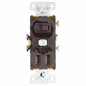 GRAINGER BRYRC108 Combination Device, Switch and Outlet, Toggle Switch, 5-15R, 15 A, 120VAC, 1 Poles, Brown | CP8XTD 49YZ79