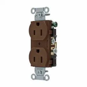 GRAINGER CBRS15 Receptacle, Duplex, 5-15R, 15 A, 125V AC, Brown, 2 Poles, Screw Terminals, Std Resist | CP8XVA 52HD54