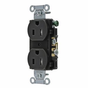 GRAINGER CBRS15BLKTR Receptacle, Duplex, 5-15R, 15 A, 125V AC, Black, 2 Poles, Screw Terminals | CP8XUQ 52HD56