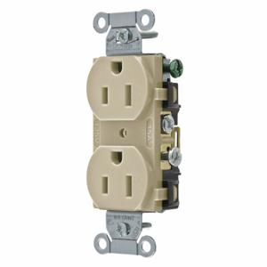 GRAINGER CBRS15ITR Receptacle, Duplex, 5-15R, 15 A, 125V AC, Ivory, 2 Poles, Screw Terminals | CP8XVG 52HD62