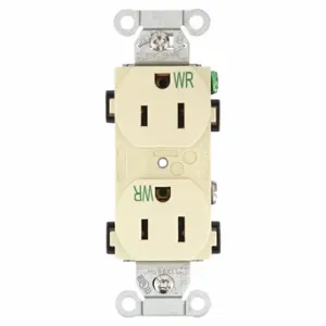 GRAINGER CBRS15IWR Receptacle, Duplex, 5-15R, 15 A, 125V AC, Ivory, 2 Poles, Screw Terminals | CP8XVJ 52HD63