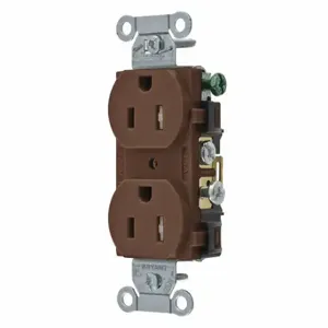 GRAINGER CBRS15TR Receptacle, Duplex, 5-15R, 15 A, 125V AC, Brown, 2 Poles, Screw Terminals | CP8XUY 49YZ16