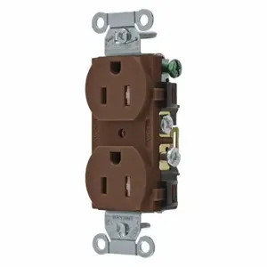 GRAINGER CBRS15WR Receptacle, Duplex, 5-15R, 15 A, 125V AC, Brown, 2 Poles, Screw Terminals | CP8XYL 52HD66