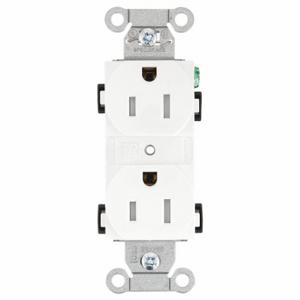 GRAINGER CBRS15WTR Receptacle, Duplex, 5-15R, 15 A, 125V AC, White, 2 Poles, Screw Terminals | CP8XVP 52HD67