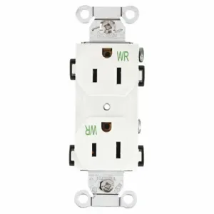 GRAINGER CBRS15WWR Receptacle, Duplex, 5-15R, 15 A, 125V AC, White, 2 Poles, Screw Terminals | CP8XVN 52HD68