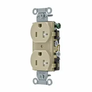 GRAINGER CBRS20ITR Receptacle, Duplex, 5-20R, 20 A, 125V AC, Ivory, 2 Poles, Screw Terminals | CP8XWJ 52HD72