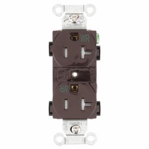 GRAINGER CBRS20WRTR Receptacle, Duplex, 5-20R, 20 A, 125V AC, Brown, 2 Poles, Screw Terminals | CP8XVZ 49YZ18