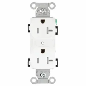 GRAINGER CBRS20WTR Receptacle, Duplex, 5-20R, 20 A, 125V AC, White, 2 Poles, Screw Terminals | CP8XWU 52HD73