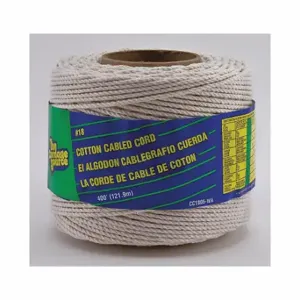 GRAINGER CC1805-WA Twine, 1/16 Inch Size Rope Dia, White, 10 lb Working Load Limit, 100 lb Tensile Strength | CQ7RKA 35MP21