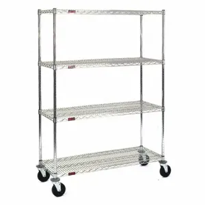 GRAINGER CC2460C-74SRP Wire Shelving Unit, 60 Inch x 24 Inch x 79 Inch, Dry, Split Sleeve, 4 Shelves, Silver | CQ2NHR 8RP41