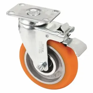 GRAINGER CDP-G-88 Standard Plate Caster, 5 Inch Dia, 6 1/4 Inch Height, Swivel | CQ6YFU 45XC28