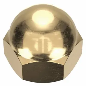 GRAINGER CPB047 Cap Nut, #12-24 Thread, Plain, Not Graded, Brass, 0.344 Inch Height, 3/8 Inch Hex Width | CP8KJG 6NU56