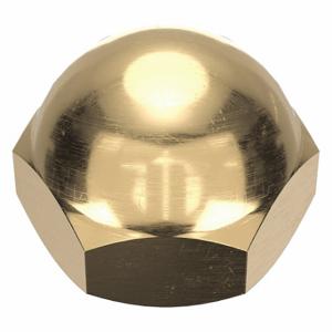 GRAINGER CPB052 Cap Nut, 3/8 Inch-16 Thread, Plain, Not Graded, Brass, 0.5 Inch Height, 5/8 Inch Hex Width | CP8JXF 6NU61