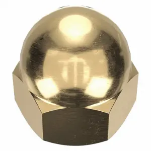 GRAINGER CPB204 Cap Nut, Low Crown, #6-32 Thread, Plain, Not Graded, Brass, 0.344 Inch Height | CP8KDT 6UUV0