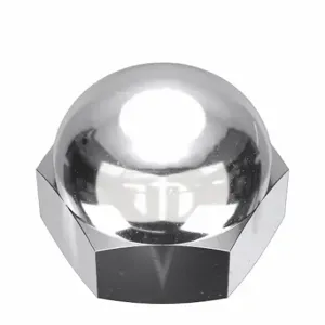 GRAINGER CPB287 Cap Nut, 5/8 Inch-11 Thread, Chrome Plated, Not Graded, Brass, 0.75 Inch Height | CP8JYF 38D040