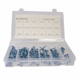 GRAINGER CPS1NA94GR Tapping Screw Assortment, 1/2 to 1 1/2 Inch Length, Steel, #8 to #10 Size, 94 Pieces | CG9WBK 53WR10