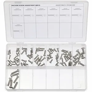 GRAINGER CPS1NB12GR Machine Screw Assortment, 88 Pieces | CD2MDN 53WR31