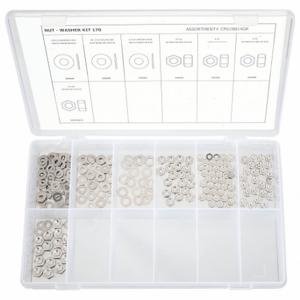 GRAINGER CPS1NBJ4GR Nut and Washer Assortment, Stainless Steel | CQ2AYP 53WR27