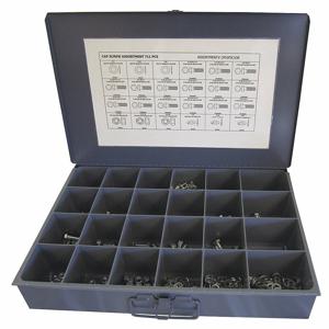 GRAINGER CPS1PJC1GR Screw, Nut and Washer Assortment, 1/2 to 2 Inch Length, Steel, 1/4-28 and 3/8-24 Thread Size, 678 Peices | CG9UKG 53WR07