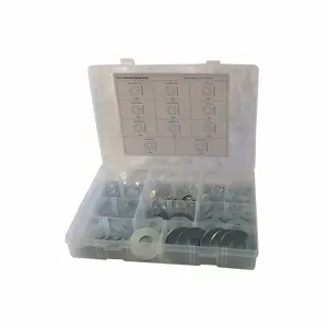 GRAINGER CPS1YE84GR Flat Washer Assortment, 587 Pieces | CD2MCY 53WR09