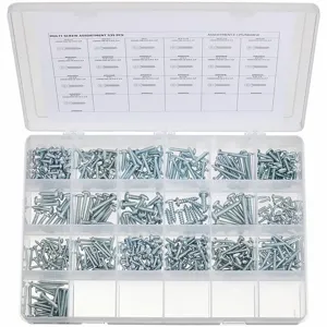 GRAINGER CPS2NE68GR Tapping Screw Assortment, std., 535 Pieces. | CD2FXG 53WR30