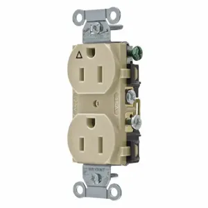 GRAINGER CR15IGI Receptacle, Duplex, 5-15R, 15 A, 125V AC, Ivory, 2 Poles, Screw Terminals | CP8XVH 52HD74