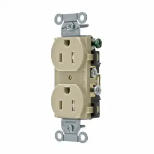 GRAINGER CRS15ITR Receptacle, Duplex, 5-15R, 15 A, 125V AC, Ivory, 2 Poles, Screw Terminals | CP8XVF 52HD86