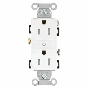 GRAINGER CRS15WTR Receptacle, Duplex, 5-15R, 15 A, 125V AC, White, 2 Poles, Screw Terminals | CP8XYW 49YZ22