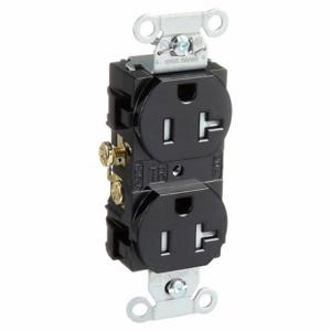 GRAINGER CRS20BLKTR Receptacle, Duplex, 5-20R, 20 A, 125V AC, Black, 2 Poles, Screw Terminals | CP8XVW 52HD89