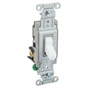 GRAINGER CSB315BW Wall Switch, Toggle Switch, 3-Way, White, 15 A, Screw Terminals, Screw Terminals | CP9EEX 52HF11