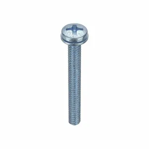 GRAINGER DCU66040GR Machine Screw, #6-32 Thread, 1 1/4 Inch Length, Steel, 0.022 Inch Washer Thickness, 50PK | CG9UQN 1PXR7