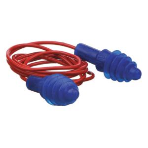 GRAINGER DPASS Ear Plugs, Flanged, 27 Db Nrr, Gen Purpose, Corded, Reusable, Push-In, Blue, 5 PK | CP9DXU 3JLW7
