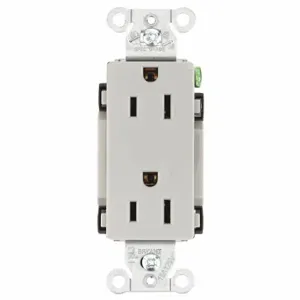 GRAINGER DRS15GRY Receptacle, Decorator Duplex, 5-15R, 15 A, 125V AC, Gray, 2 Poles, Screw Terminals | CP8XTY 52HD99