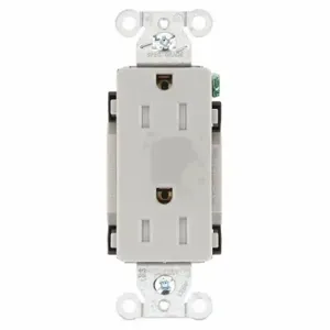 GRAINGER DRS15GRYTR Receptacle, Decorator Duplex, 5-15R, 15 A, 125V AC, Gray, 2 Poles, Screw Terminals | CP8XTZ 52HE01