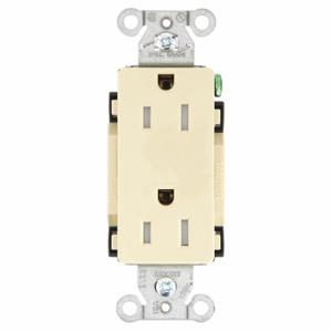 GRAINGER DRS15ITR Receptacle, Decorator Duplex, 5-15R, 15 A, 125V AC, Ivory, 2 Poles, Screw Terminals | CP8XUB 52HE03