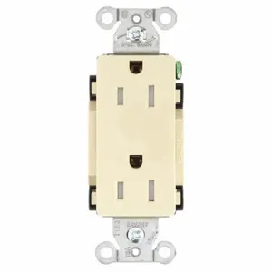 GRAINGER DRS15ITR Receptacle, Decorator Duplex, 5-15R, 15 A, 125V AC, Ivory, 2 Poles, Screw Terminals | CP8XUB 52HE03