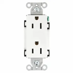 GRAINGER DRS15WHI Receptacle, Decorator Duplex, 5-15R, 15 A, 125V AC, White, 2 Poles, Screw Terminals | CP8XUC 52HE04