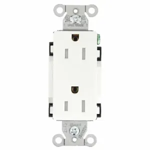 GRAINGER DRS15WTR Receptacle, Decorator Duplex, 5-15R, 15 A, 125V AC, White, 2 Poles, Screw Terminals | CP8XYV 52HE05