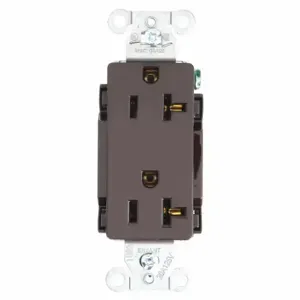 GRAINGER DRS20 Receptacle, Decorator Duplex, 5-20R, 20 A, 125V AC, Brown, 2 Poles, Screw Terminals | CP8XUF 49YZ27