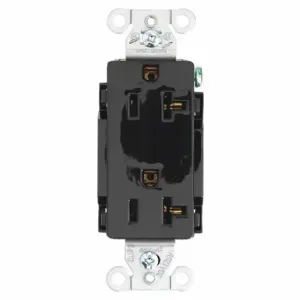 GRAINGER DRS20BLK Receptacle, Decorator Duplex, 5-20R, 20 A, 125V AC, Black, 2 Poles, Screw Terminals | CP8XUD 52HE07