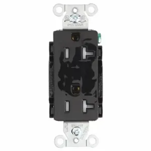 GRAINGER DRS20BLKTR Receptacle, Decorator Duplex, 5-20R, 20 A, 125V AC, Black, 2 Poles, Screw Terminals | CP8XUE 52HE08